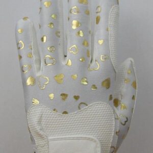 FIT39ex Golfhandschuh Heart in Gold und Weiss für linke oder rechte Hand