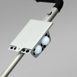 Scorecardhalter aus Metall für Golfcaddy mit integriertem Ballhalter