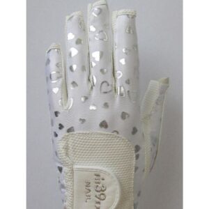 FIT39ex Golfhandschuh Heart Nails in Silber und Weiss für linke oder rechte Hand
