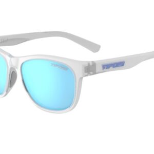 Tifosi Swank Sonnenbrille Satin Clear mit blauer Spiegelung seitliche Ansicht